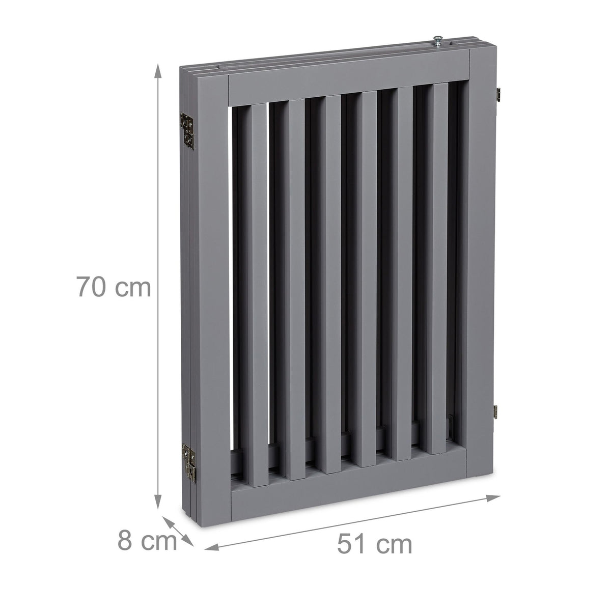 Gray security gate with door 70 cm