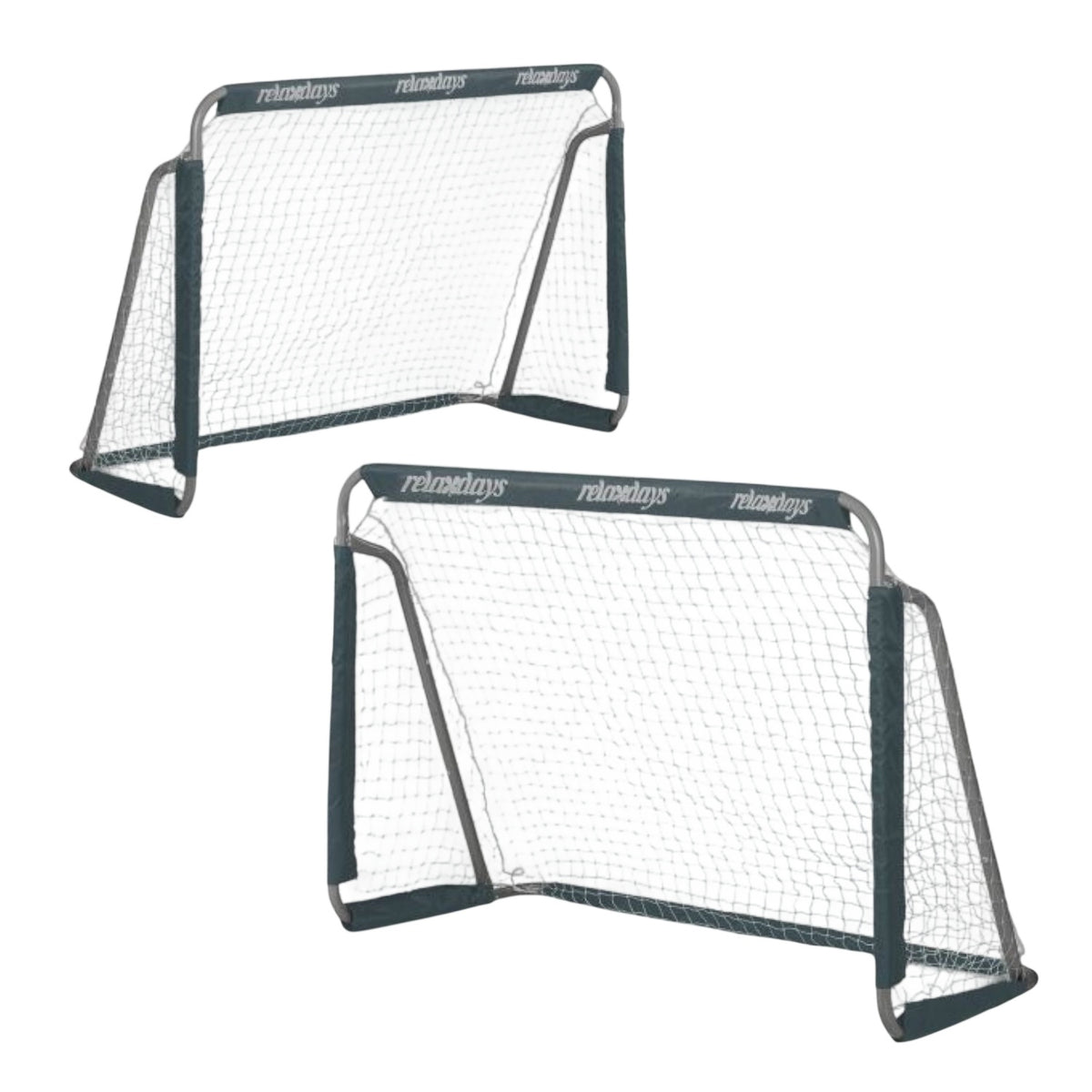 Gray soccer goals in sets of 2