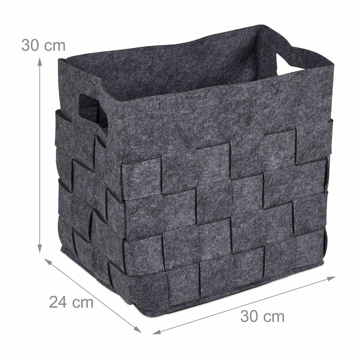 Gray storage basket in felt Set of 2