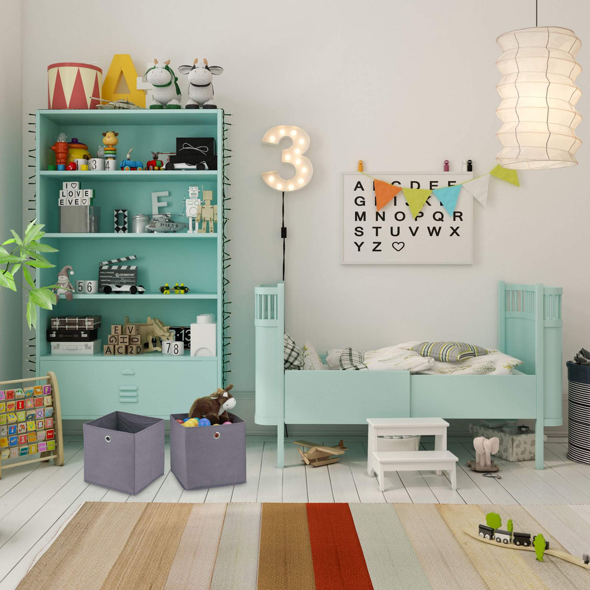 Gray storage box - 4 pcs