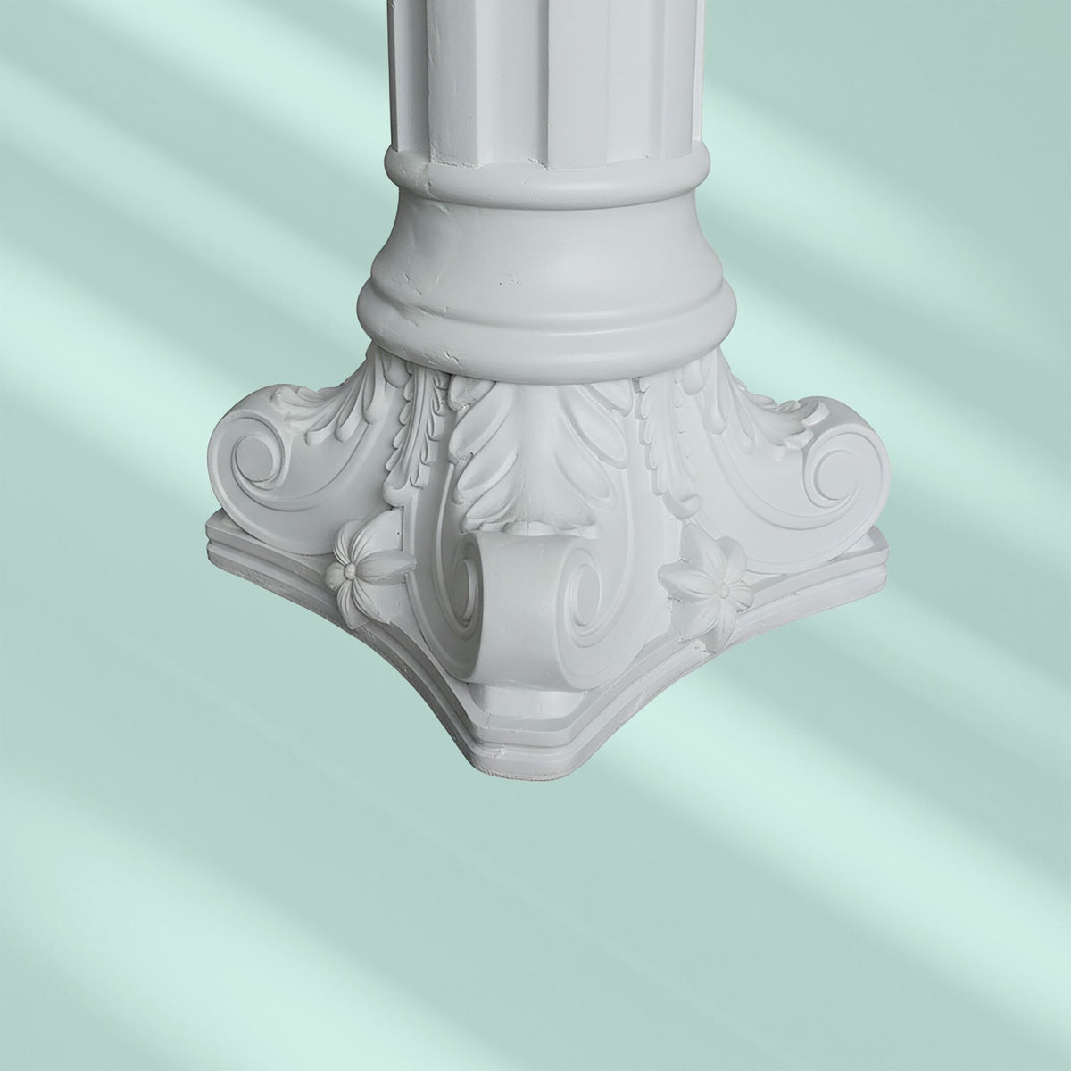 Greek Corinthian-Style Plant Column, 85cm, White