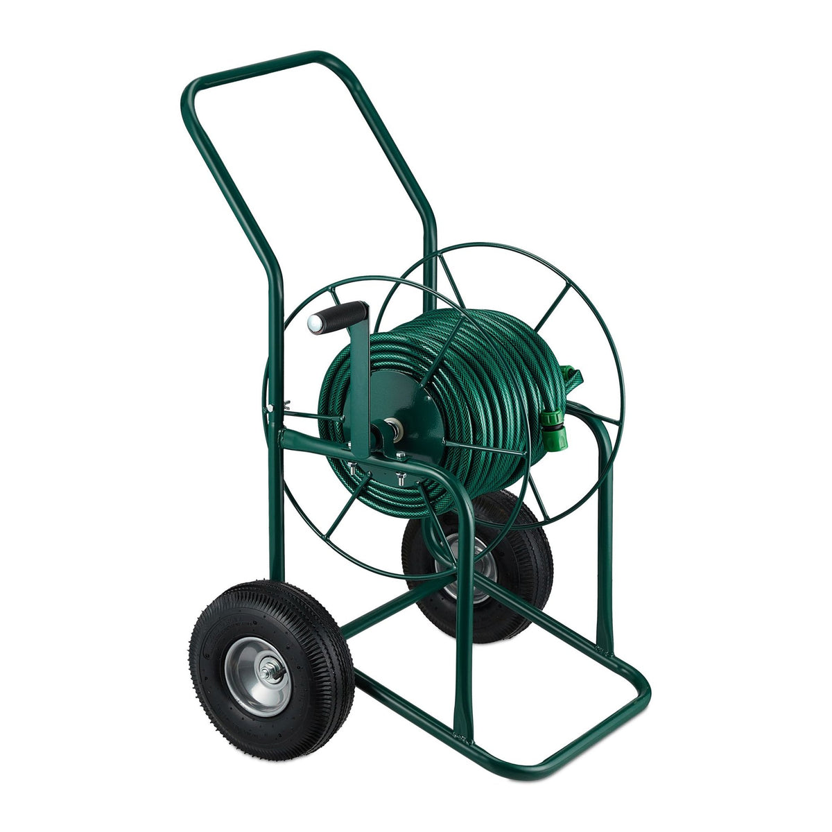 Green Steel Hose Trolley