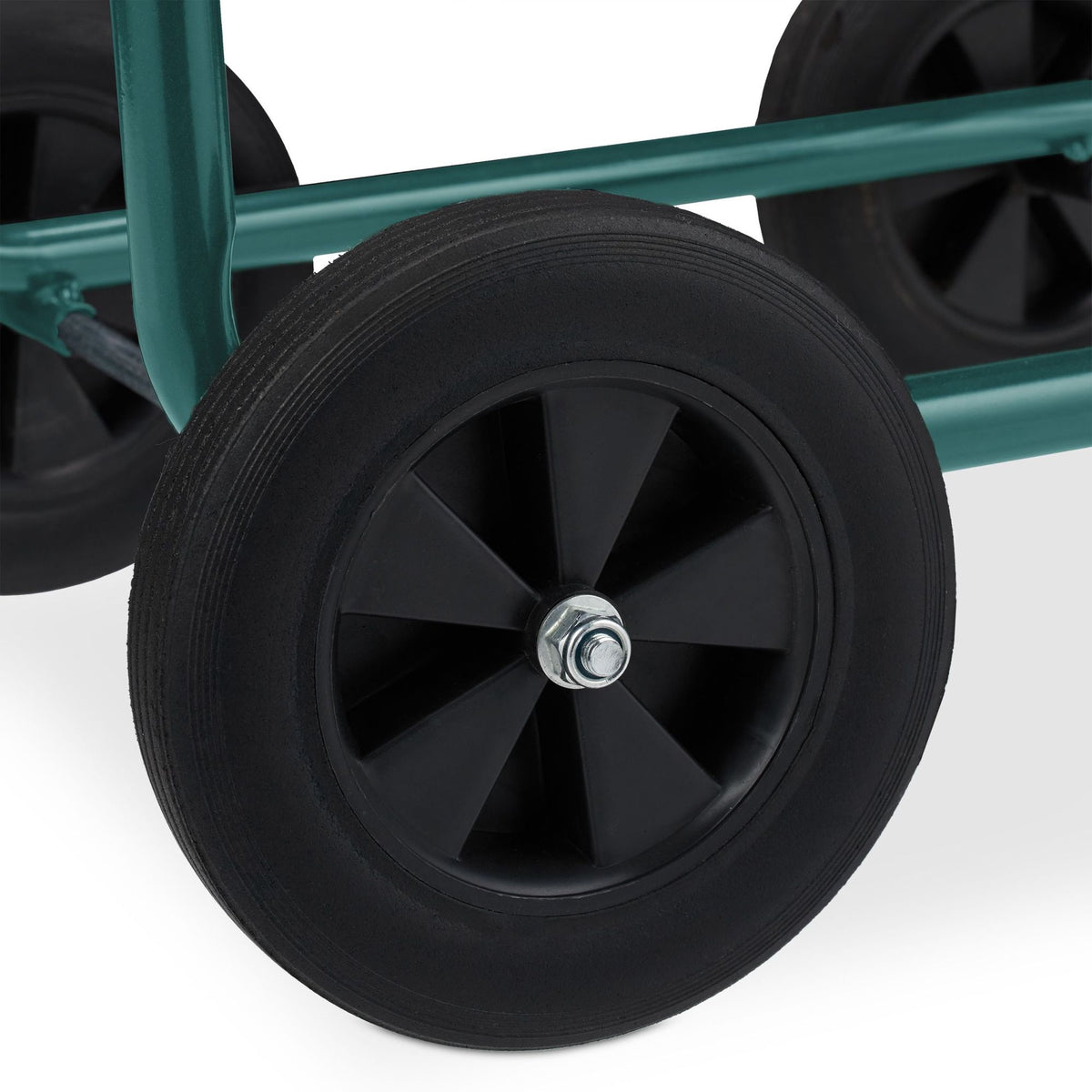 Green Steel Hose Trolley