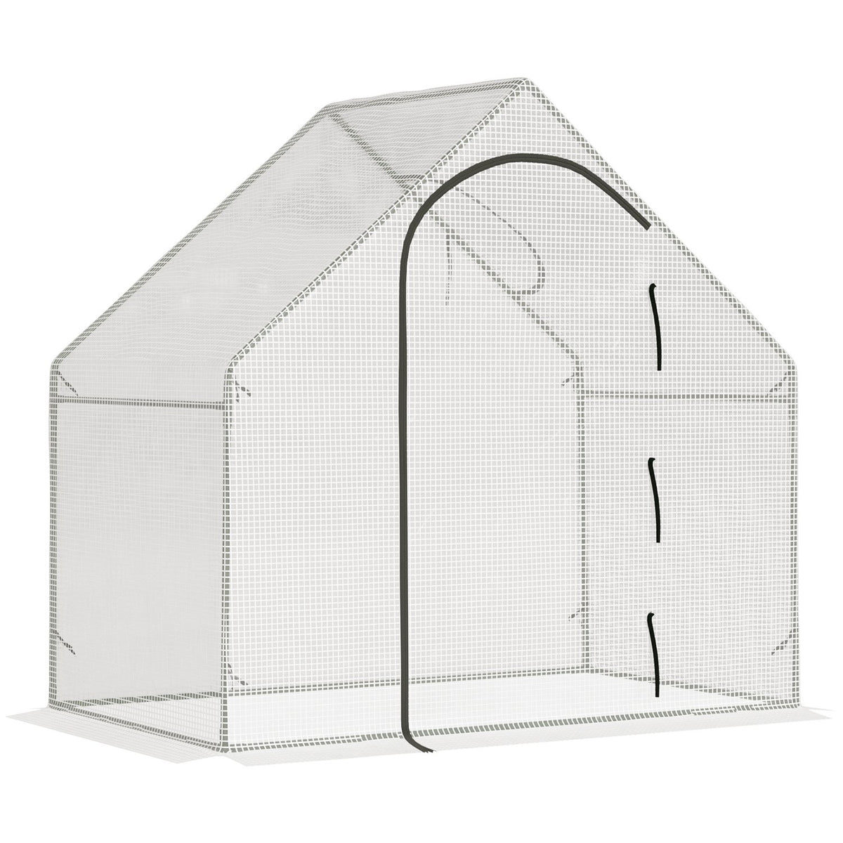 Greenhouse, 180 x 100 x 168 cm film greenhouse with roller door, greenhouse, tomato house with top window, PE grid film, winterproof plant house for garden, balcony, white