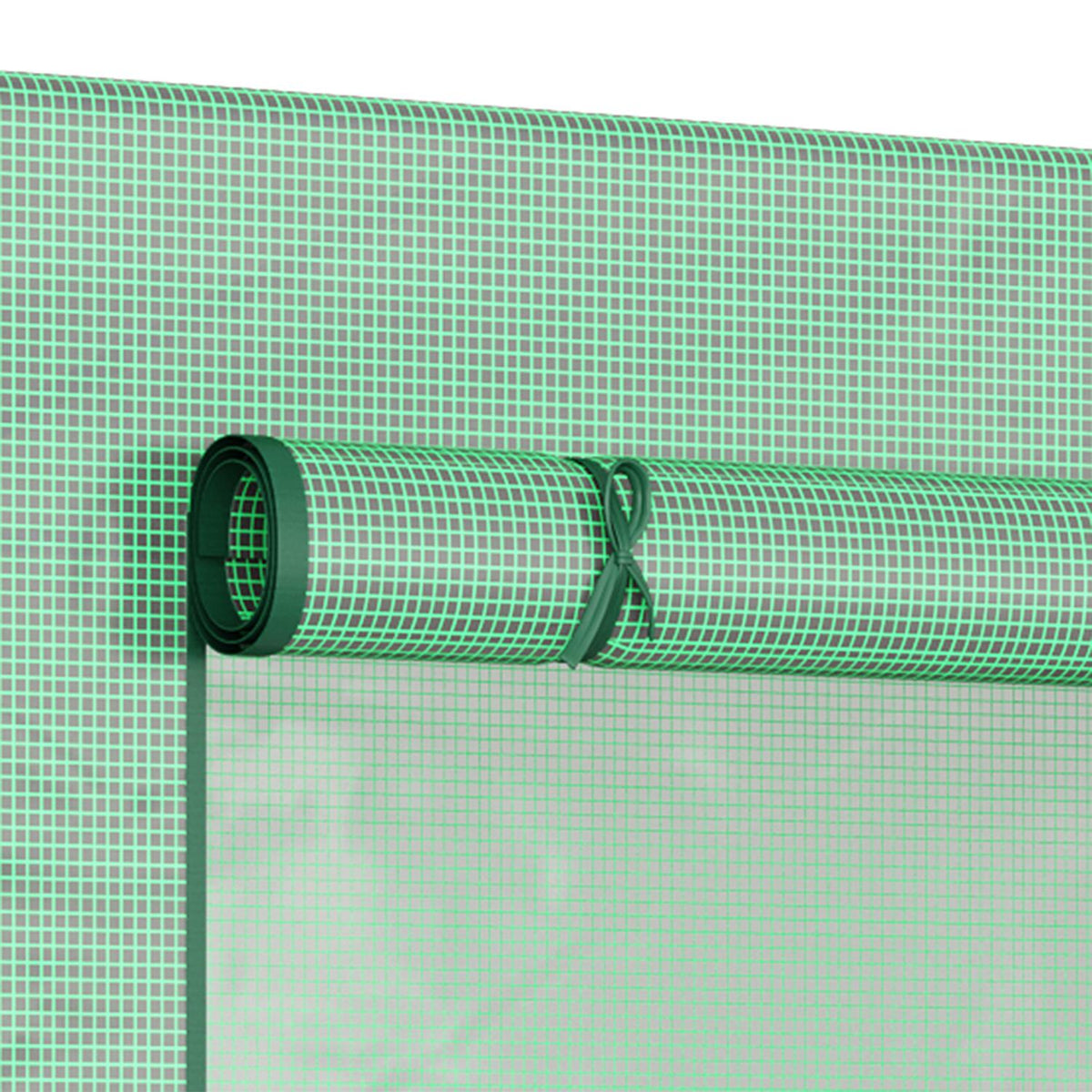 Greenhouse, 200 x 76 x 168 cm film greenhouse with roller door, greenhouse, tomato house with side window, PE grid film, winterproof plant house for garden, balcony, green