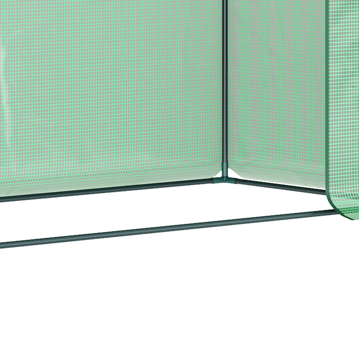 Greenhouse, 200 x 76 x 168 cm film greenhouse with roller door, greenhouse, tomato house with side window, PE grid film, winterproof plant house for garden, balcony, green