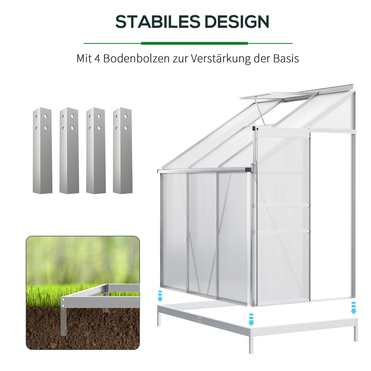 Greenhouse Aluminum Side Greenhouse 192 X 127 X 214 Cm Garden House With Window Door Plant House Including Foundation Greenhouse Tomato House