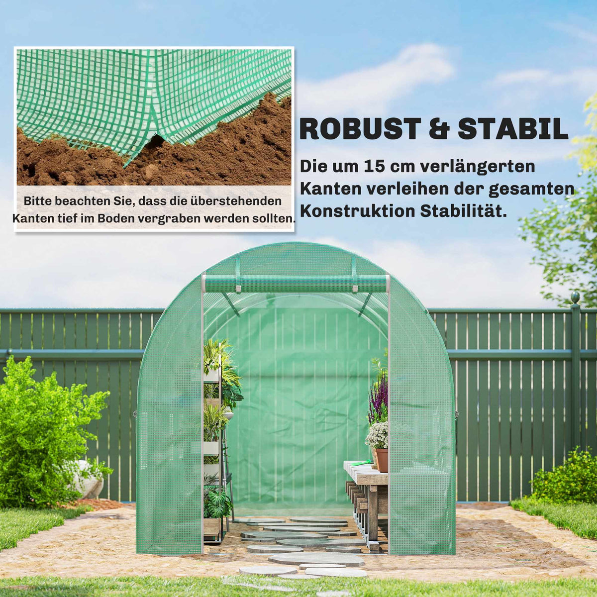 Greenhouse Cover, PE Mesh, 400x200x200 cm, Waterproof