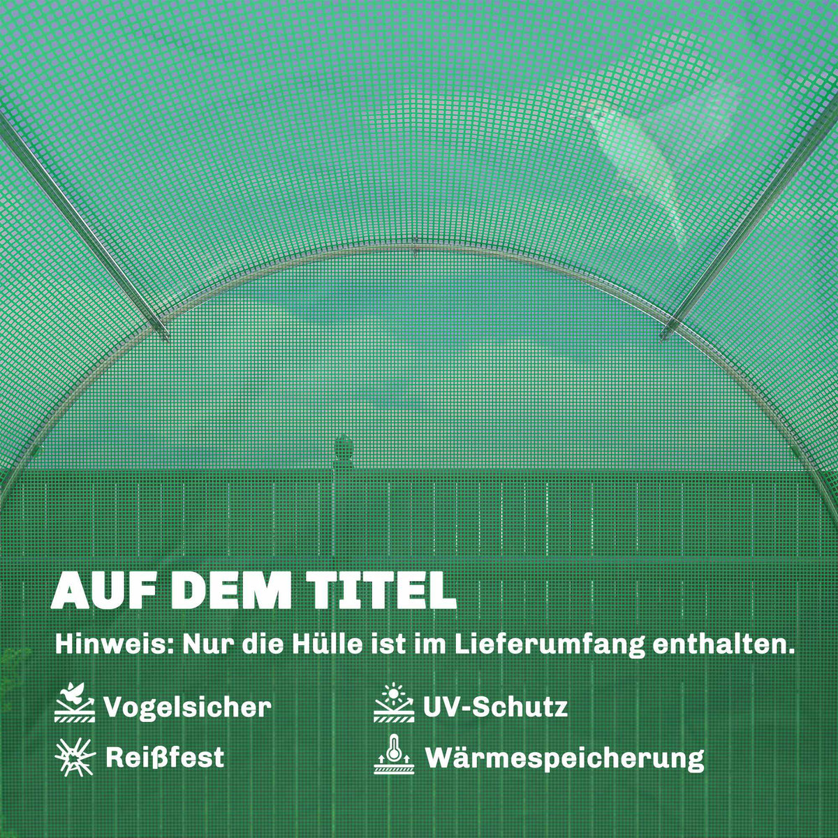 Greenhouse Cover, PE Mesh, 400x200x200 cm, Waterproof