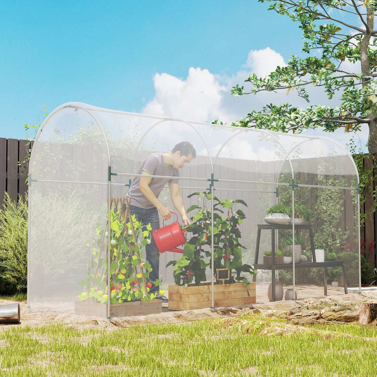 Greenhouse Film 6x10 m Waterproof Garden Film with UV Protection, Extra Thick Tear-Resistant Plastic Film, Tarpaulin for Greenhouse Polytunnel, Tunnel Film for Outdoor Use Transparent