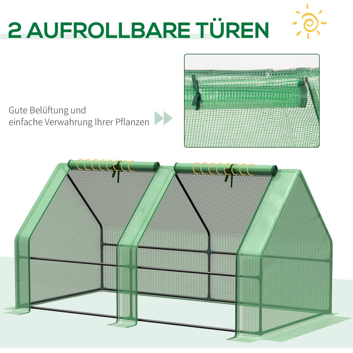 Greenhouse Greenhouse Tomato House, Cold Frame 180X90X90Cm, Robust & Weatherproof, Green