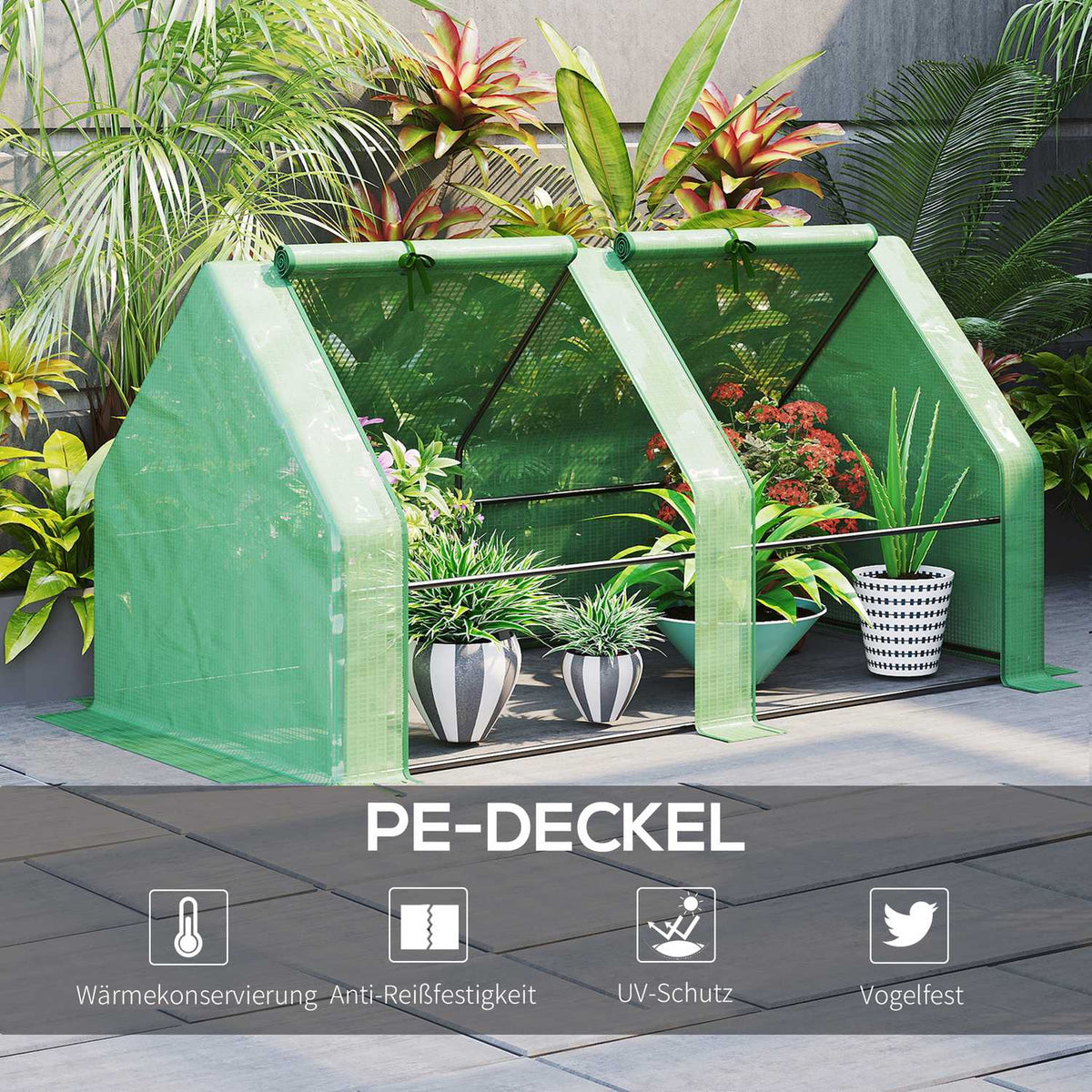 Greenhouse Greenhouse Tomato House, Cold Frame 180X90X90Cm, Robust & Weatherproof, Green