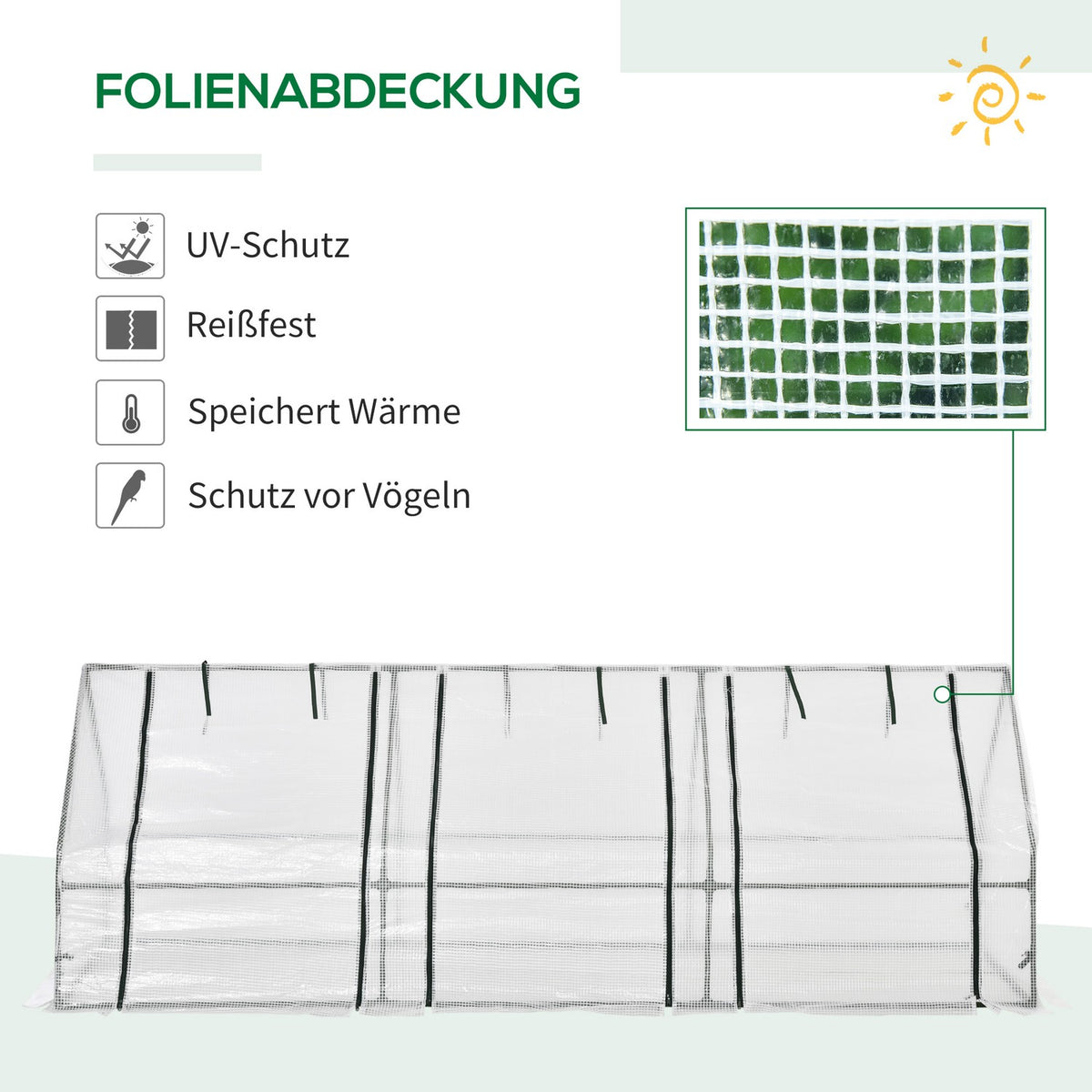 Greenhouse Greenhouse Tomato House Cold Frame 270 X 90 X 90 Cm White