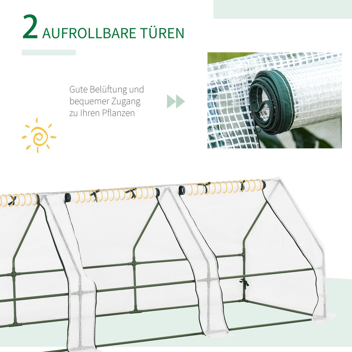 Greenhouse Greenhouse Tomato House Cold Frame 270 X 90 X 90 Cm White