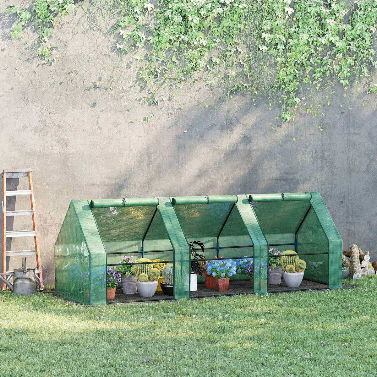 Greenhouse Greenhouse Tomato House Cold Frame, Green, 270X90X90Cm, For Garden & Balcony