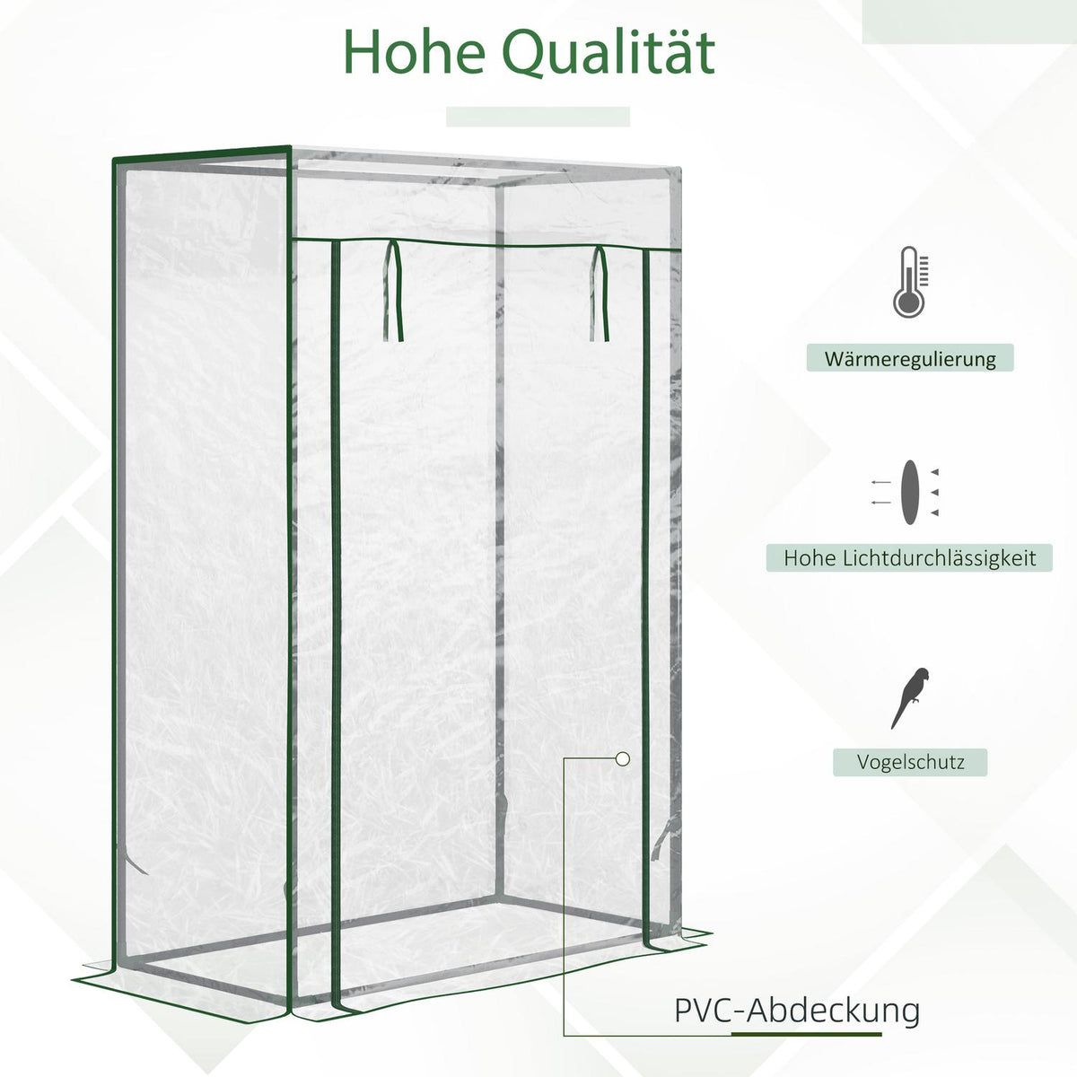 Greenhouse Tomato House Cold Frame With Roll Up Door Steel Plastic Transparent 100X50X150Cm
