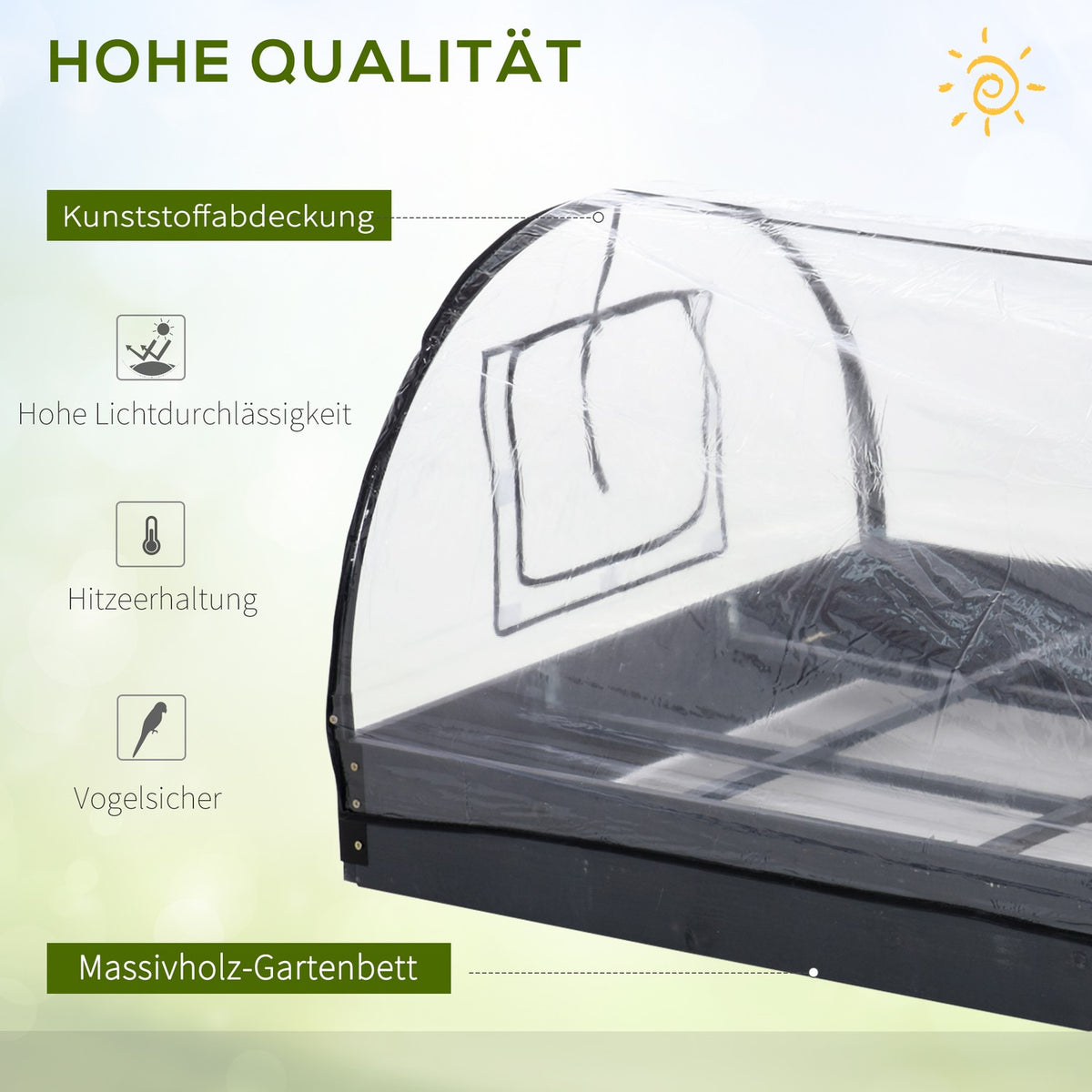 Greenhouse With Window, 12 Grids, For Tomatoes, Cold Frame Made Of Pvc & Steel, Transparent, 120X79X53Cm