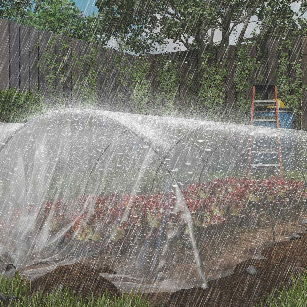 Greenhouse film 7x8 m waterproof garden film with UV protection, extra thick tear-resistant film made of plastic, tarpaulin for greenhouse polytunnel, tunnel film for outdoor use, transparent