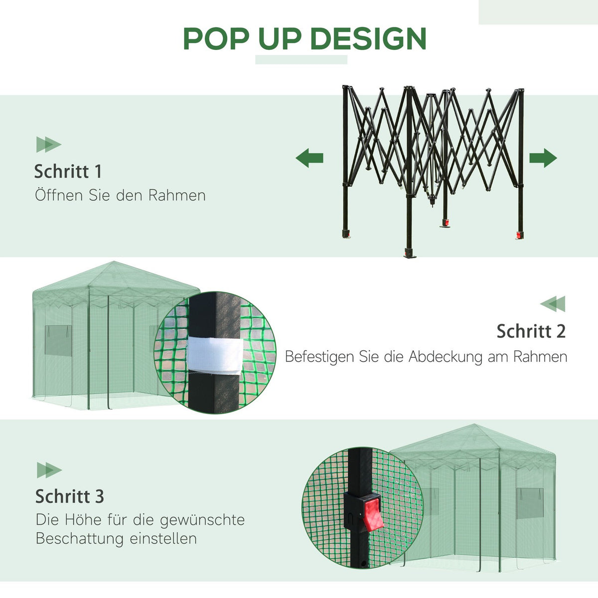 Greenhouse greenhouse tomato house with door and window for rolling up, PE steel dark green 238 x 178 x 240 cm for optimal plant cultivation