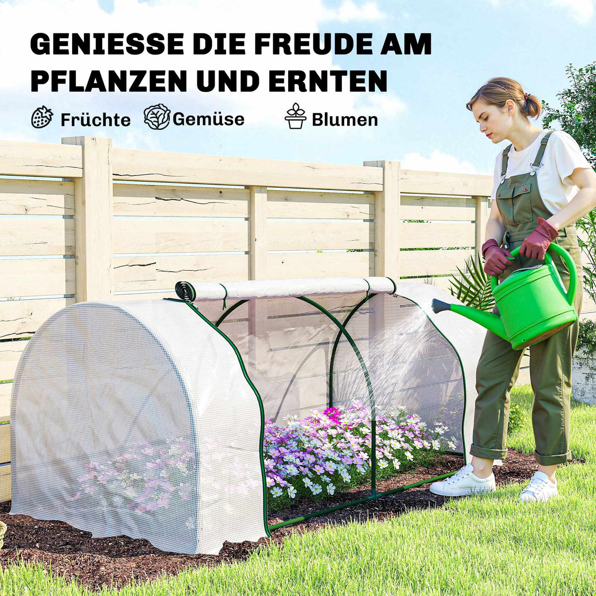 Greenhouse with PE Mesh Cover, Steel Frame, 200x100x80 cm