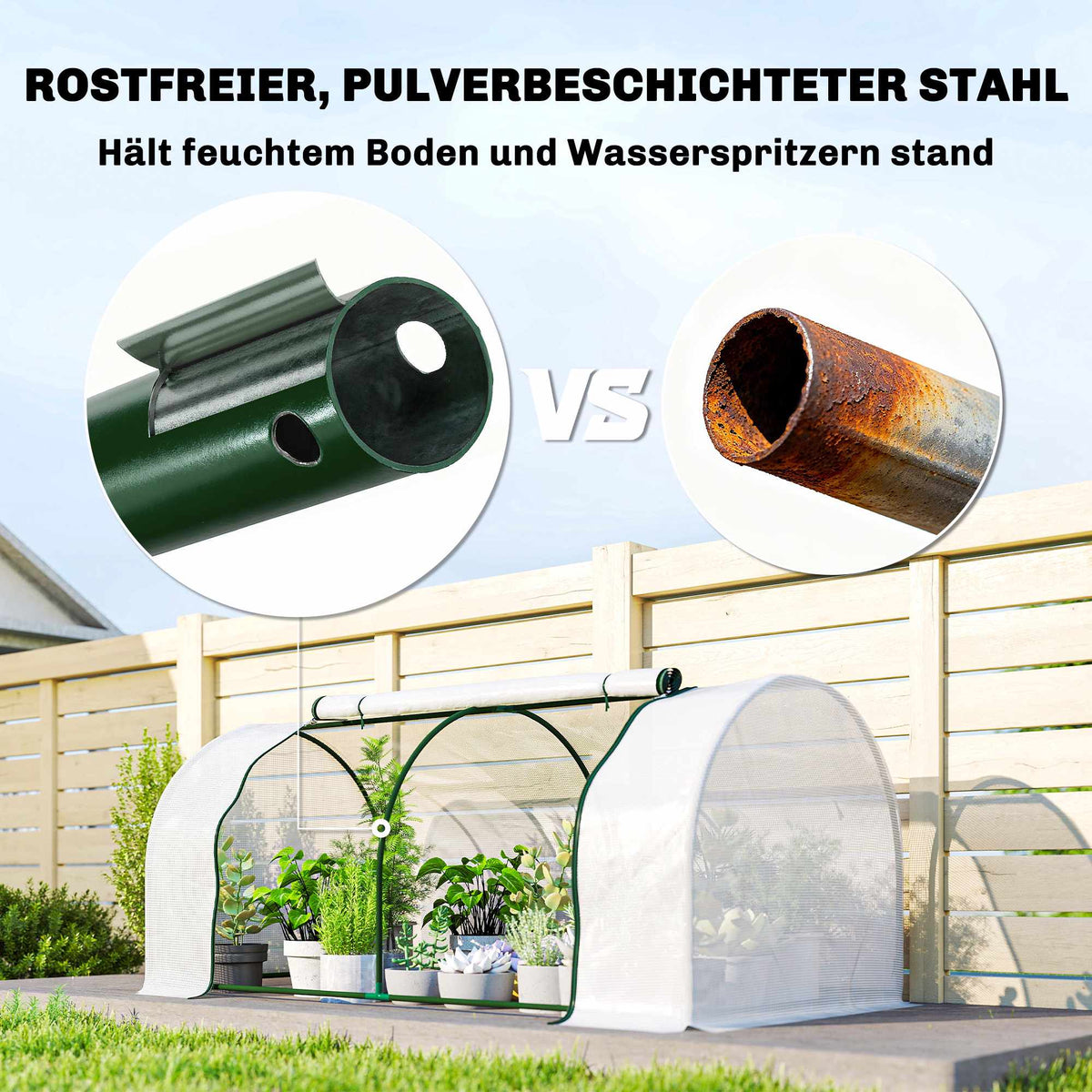 Greenhouse with PE Mesh Cover, Steel Frame, 200x100x80 cm