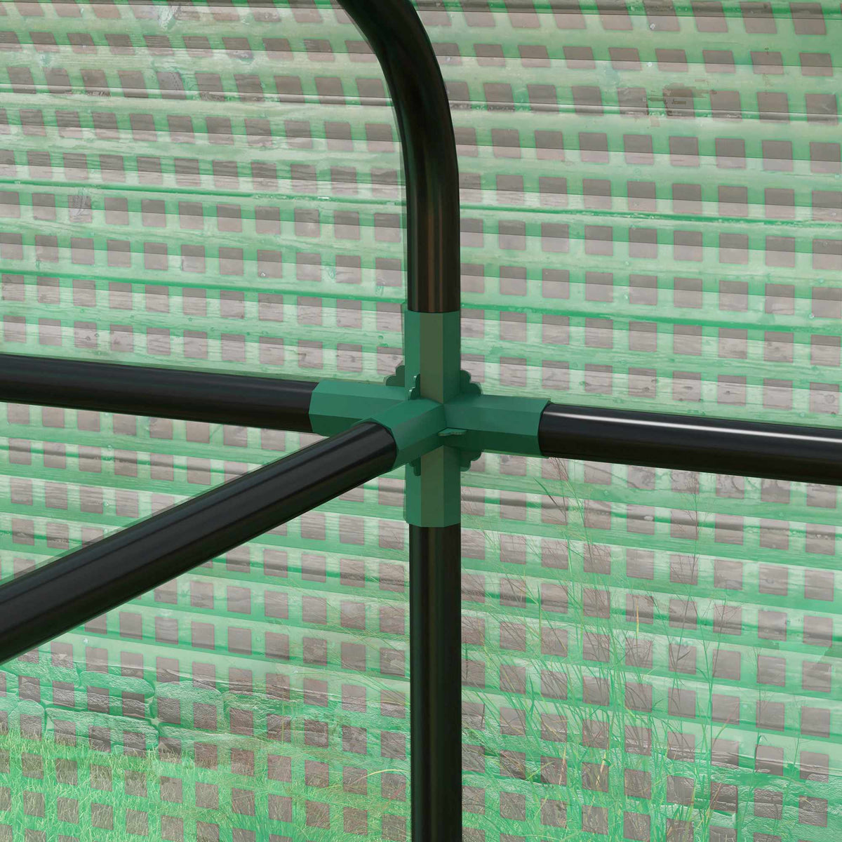 Greenhouse with Roll-Up Door, 200 x 200 x 140 cm, Green