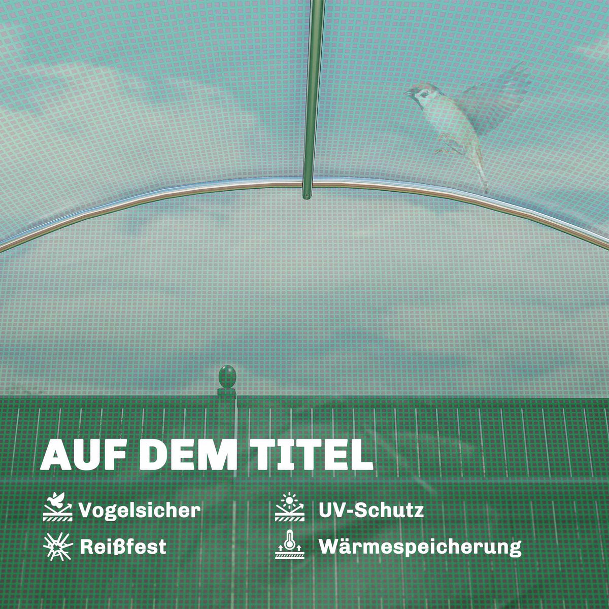 Greenhouse with Shelves, Roll-Up Door, 6 Mesh Windows