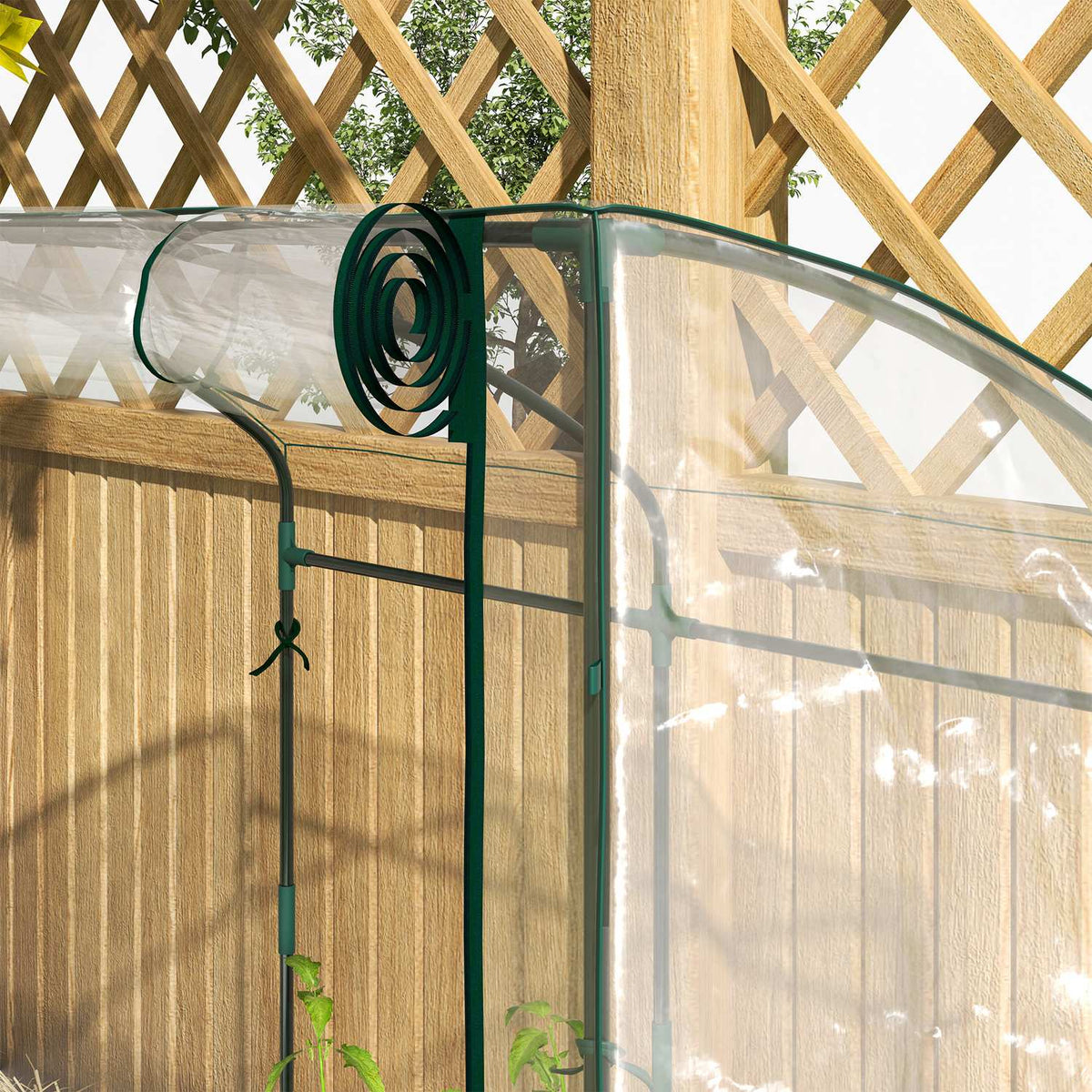 Greenhouse with door, curved roof, winterproof, foil greenhouse made of steel, greenhouse for balcony, garden, tomato house 128 x 70 x 170 cm, tomato greenhouse for tomatoes, flowers, transparent