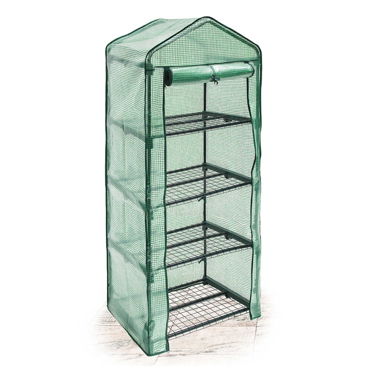 Greenhouse with net-reinforced PE foil