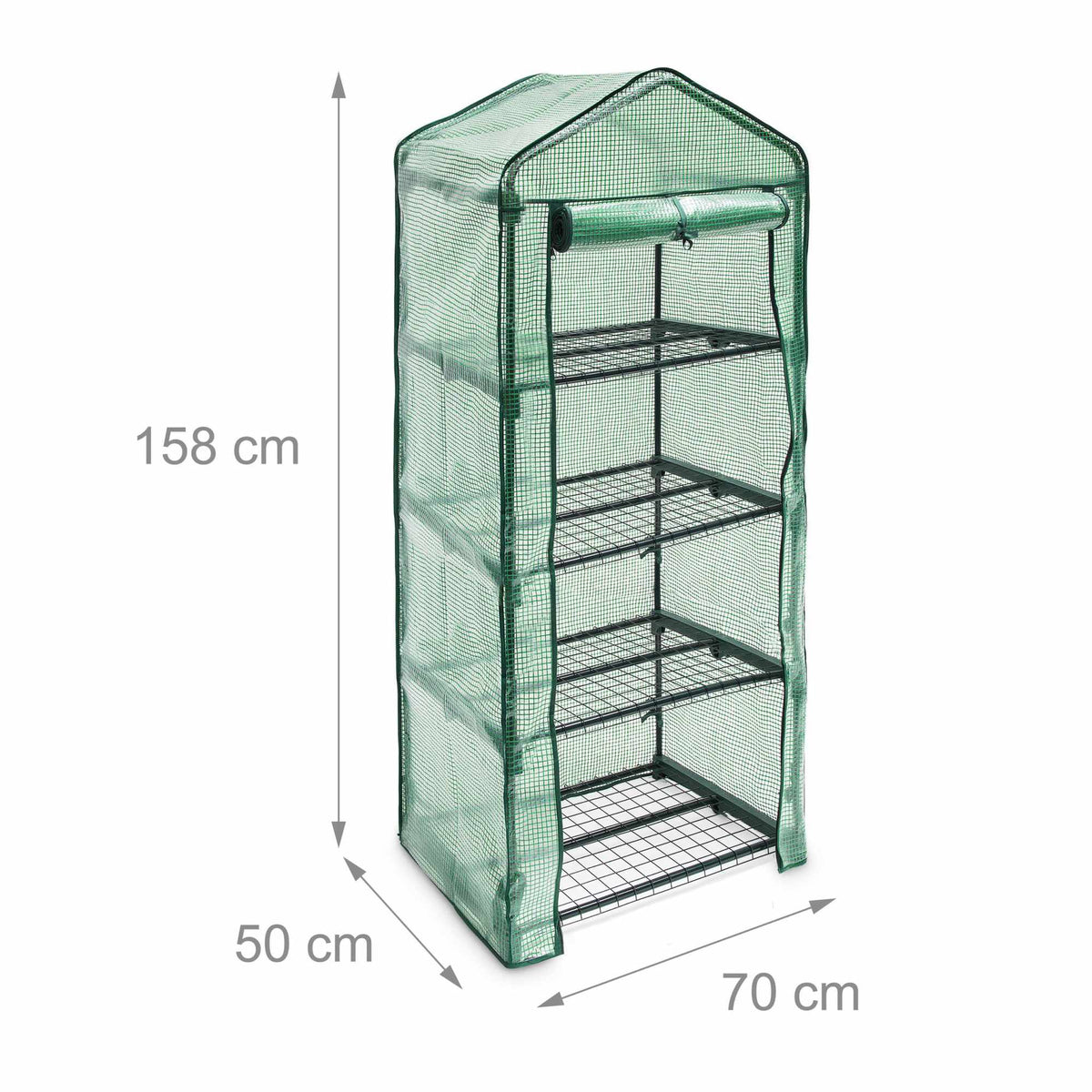 Greenhouse with net-reinforced PE foil