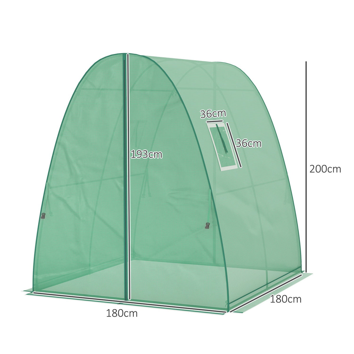 Greenhouse with rolling door, 2 windows, winterproof steel foil greenhouse, greenhouse for balcony, garden, tomato house 180 x 180 x 200 cm, tomato greenhouse for tomatoes, vegetables, flowers, green