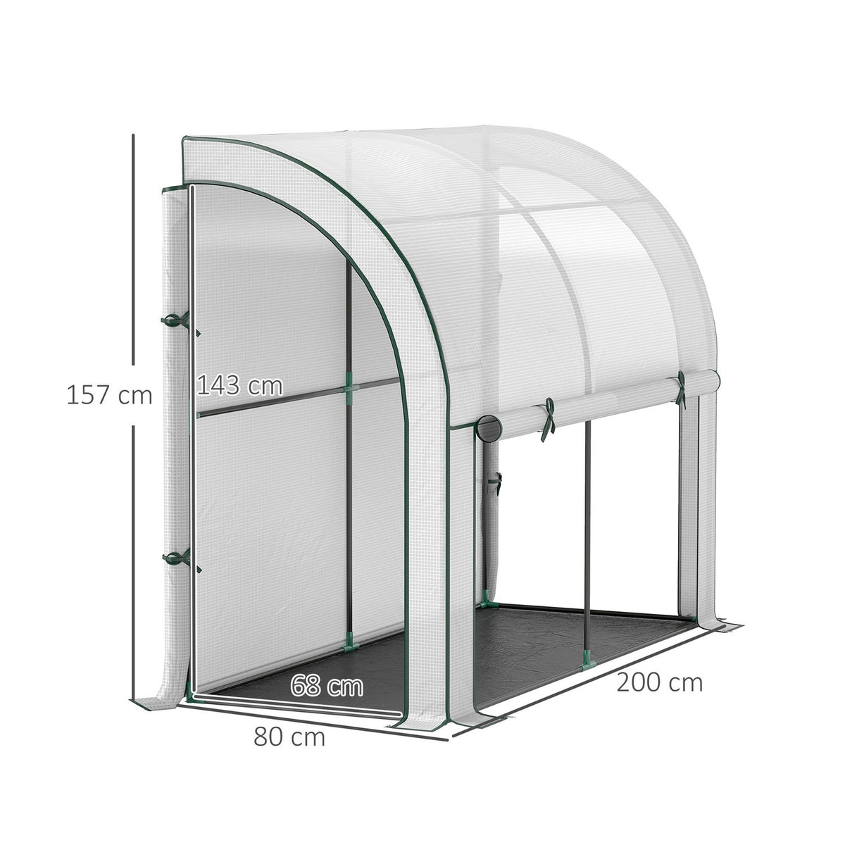 Greenhouse with rolling door, winterproof film greenhouse made of steel, greenhouse for balcony, garden, tomato house with UV protection 200x80x157cm tomato greenhouse for vegetables flowers plants white