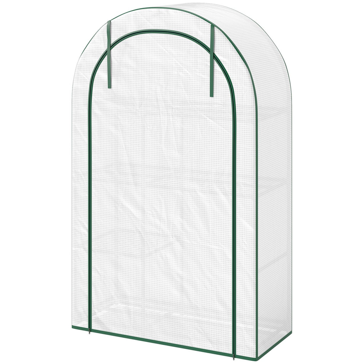 Greenhouse with round roof door, shelves, winterproof steel foil greenhouse, greenhouse for balcony, garden, tomato house 100 x 45 x 160 cm, tomato greenhouse for tomatoes, vegetables, flowers, white