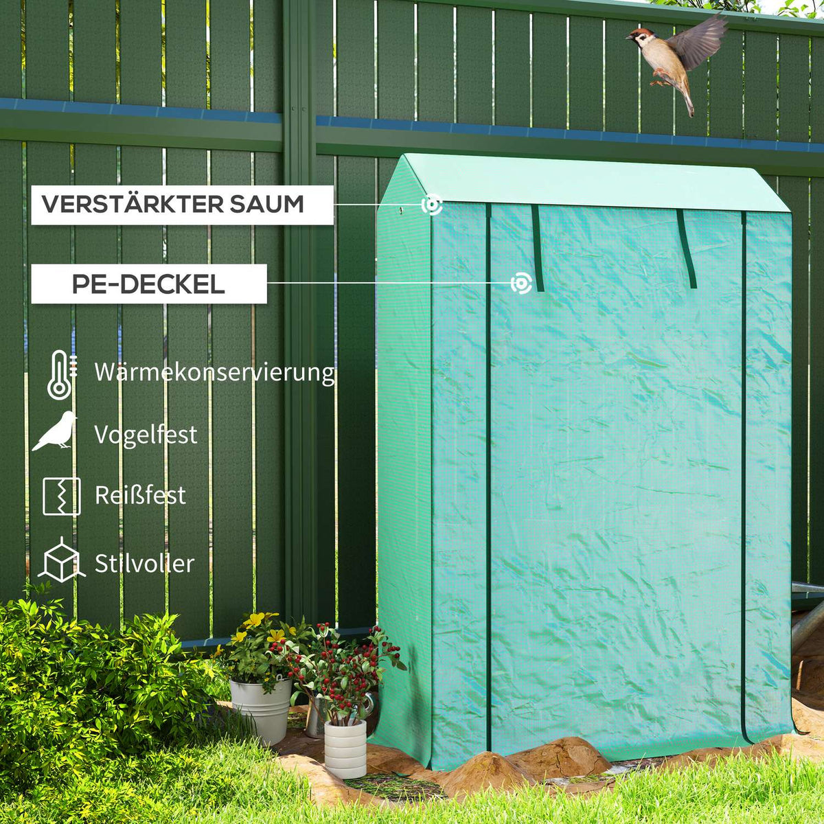 Greenhouse with shelves, roller door, winterproof film greenhouse made of steel, greenhouse for balcony, garden, tomato house with UV protection 100x40x150cm tomato greenhouse for vegetables flowers plants green