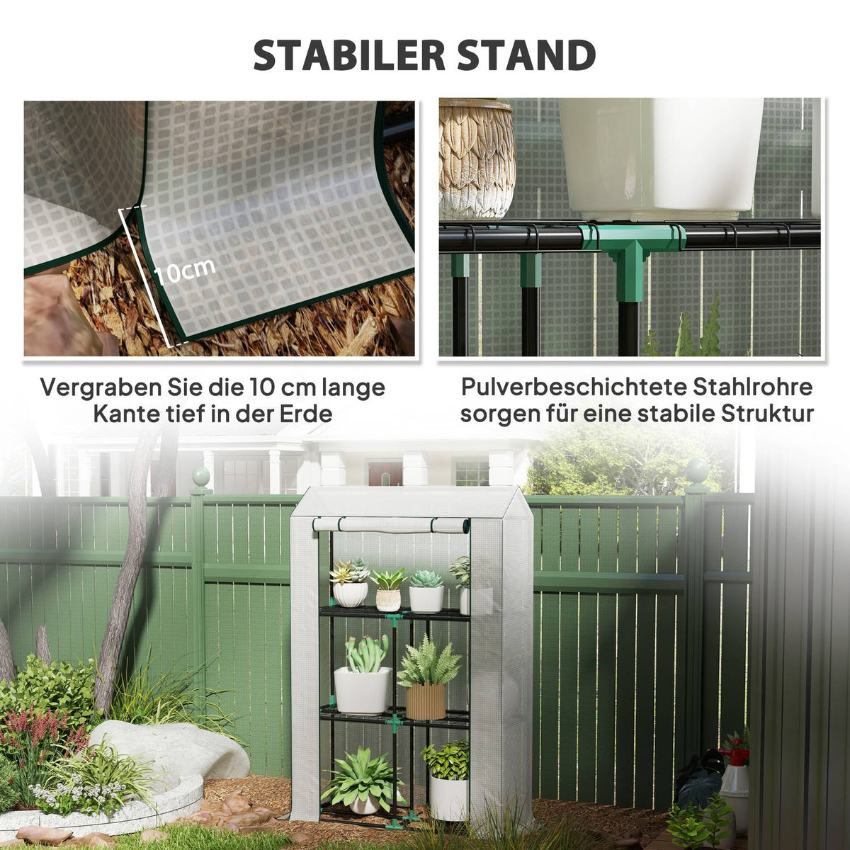 Greenhouse with shelves, roller door, winterproof film greenhouse made of steel, greenhouse for balcony, garden, tomato house with UV protection 100x40x150cm tomato greenhouse for vegetables flowers plants white