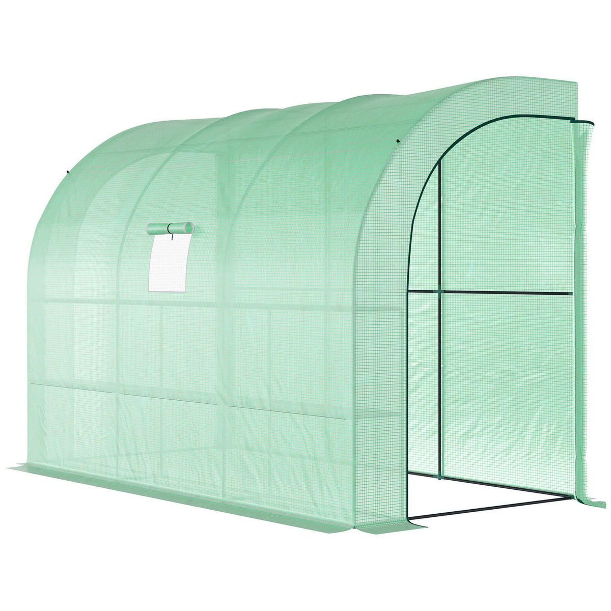 Greenhouse with shelves, windows, winter-proof film greenhouse made of steel, wall-mounted greenhouse for balcony, garden, tomato house 300 x 150 x 213 cm tomato greenhouse for vegetables, flowers, plants, green