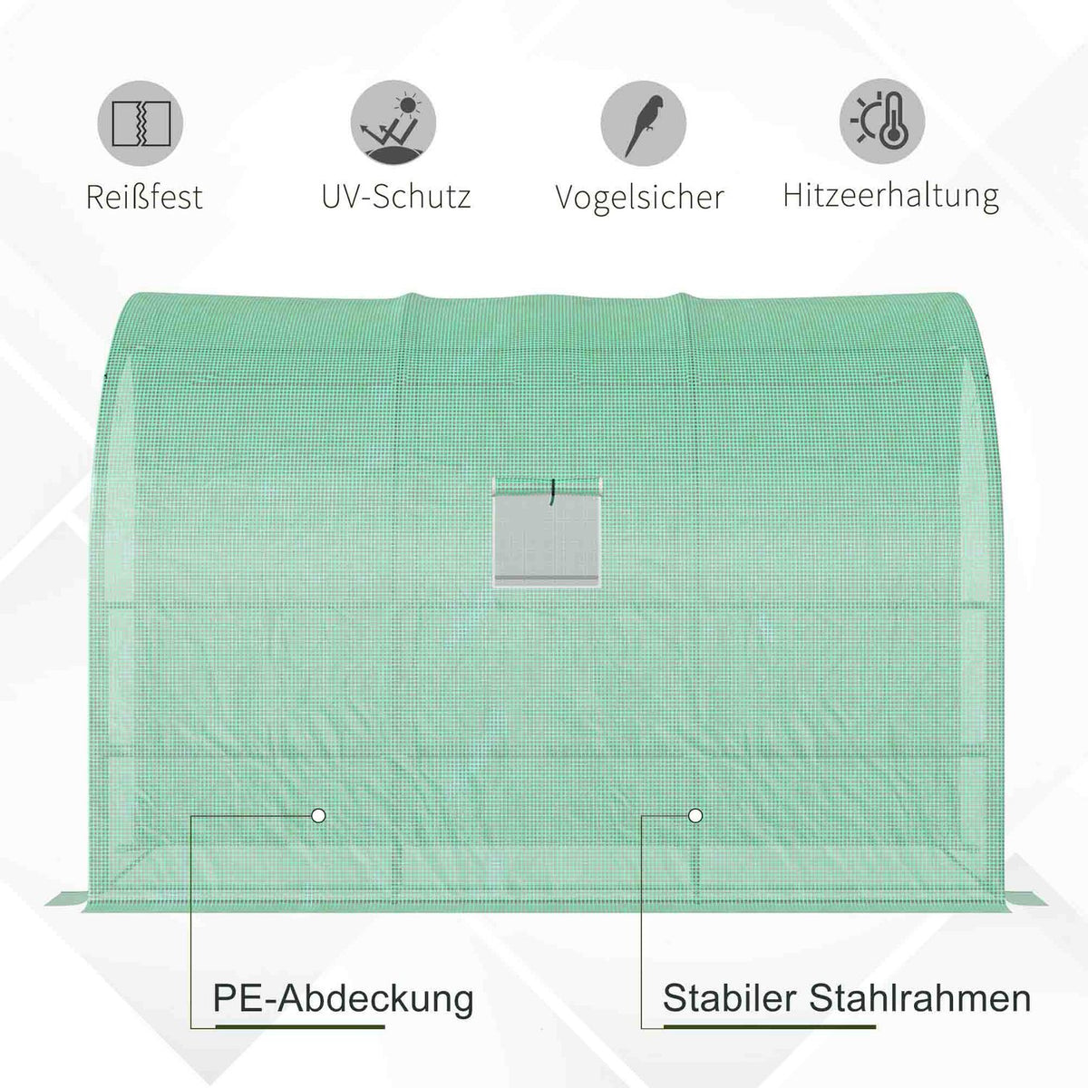 Greenhouse with shelves, windows, winter-proof film greenhouse made of steel, wall-mounted greenhouse for balcony, garden, tomato house 300 x 150 x 213 cm tomato greenhouse for vegetables, flowers, plants, green