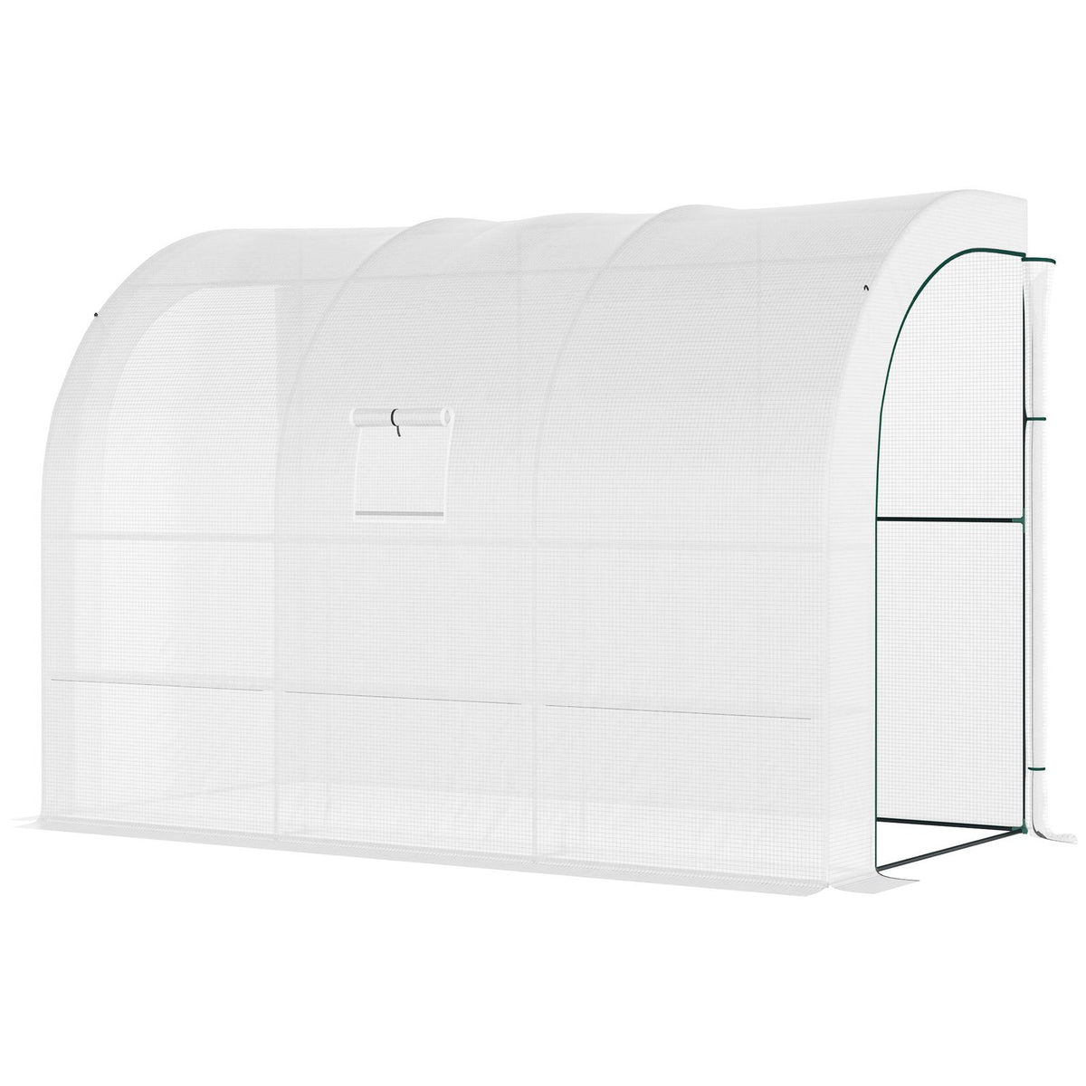 Greenhouse with shelves, windows, winter-proof film greenhouse made of steel, wall-mounted greenhouse for balcony, garden, tomato house 300 x 150 x 213 cm tomato greenhouse for vegetables, flowers, plants, white