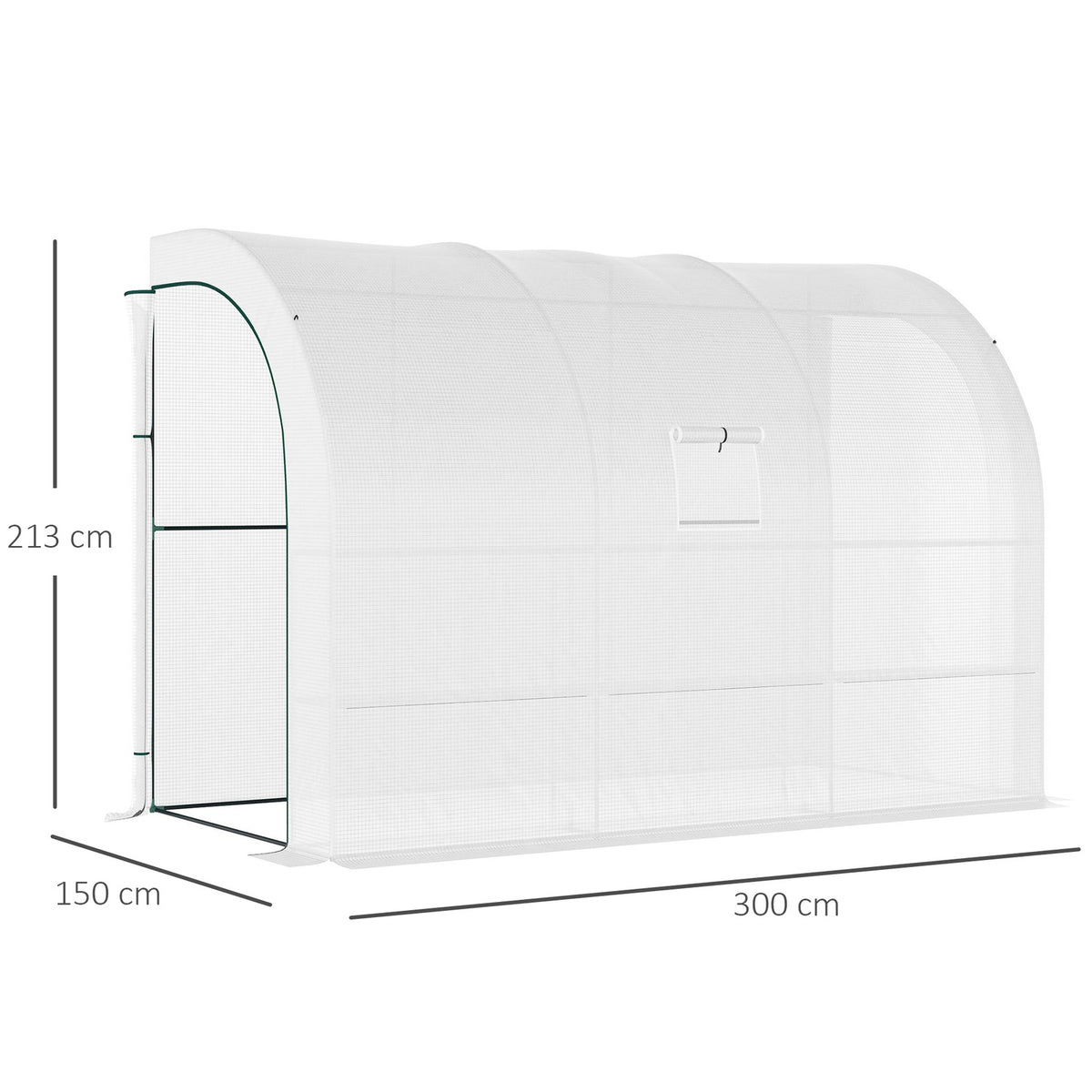 Greenhouse with shelves, windows, winter-proof film greenhouse made of steel, wall-mounted greenhouse for balcony, garden, tomato house 300 x 150 x 213 cm tomato greenhouse for vegetables, flowers, plants, white