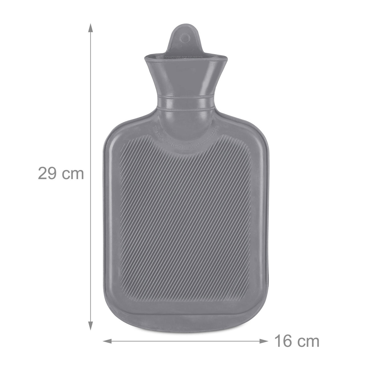 Grey Hot Water Bottle 1L – Leak-Proof, Pain Relief