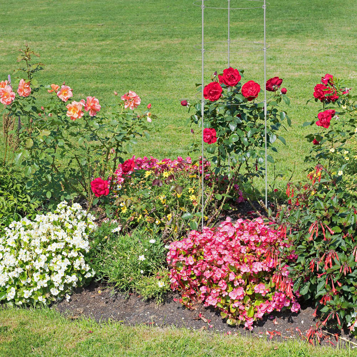 Grey Plant Supports with Rings, 120 cm