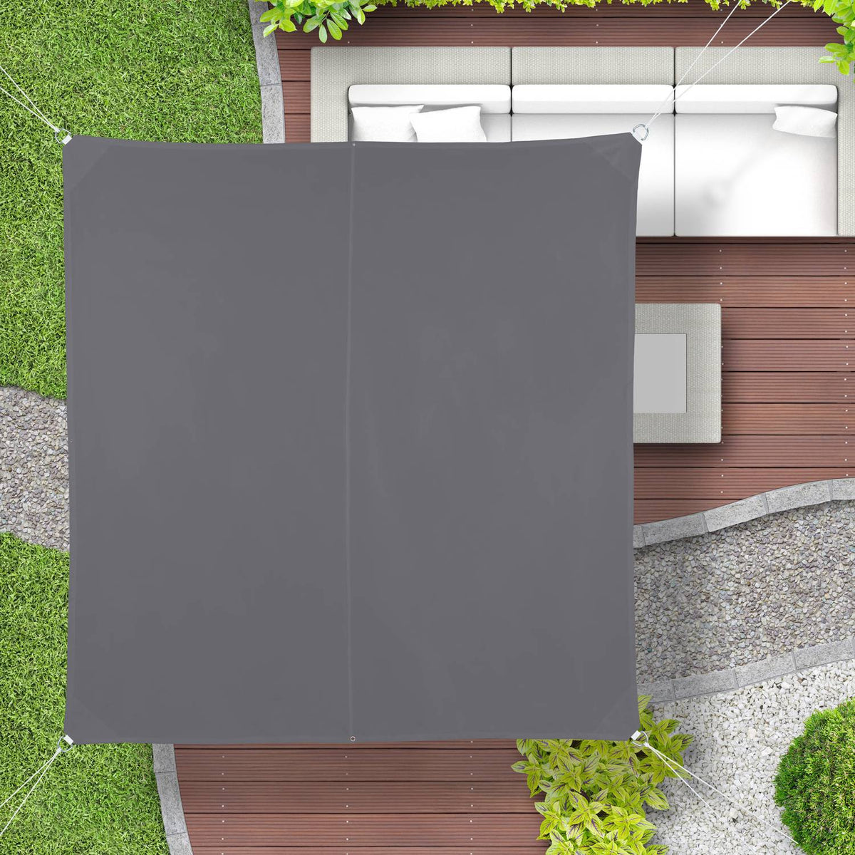 Grey Square Shade Sail, UV Protection, Water-Repellent