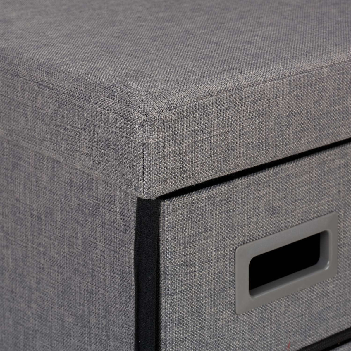 Grey Storage Bench with 6 Drawers