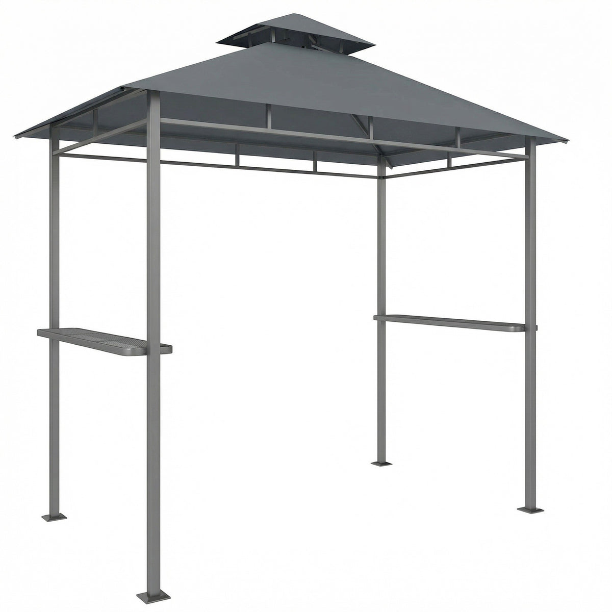 Grill Pavilion 2.4x1.4m, Ventilated Roof, Side Shelves