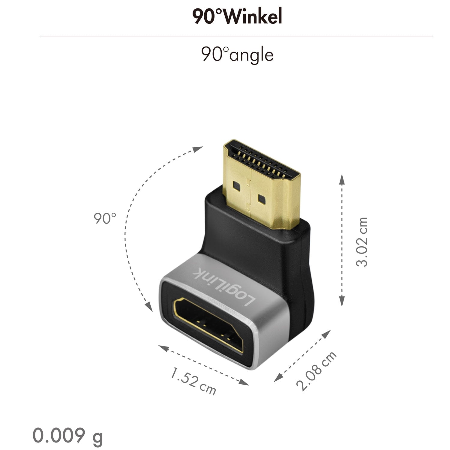 HDMI Adapter 270° Male to Female, 8K/60Hz Support