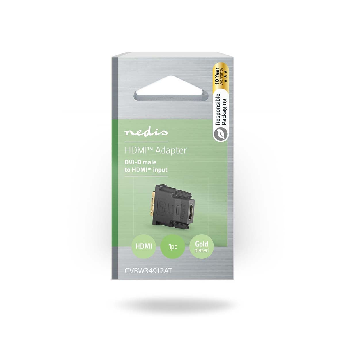 HDMI™ Adapter | HDMI™ Female | DVI-D 24+1-Pin Male | Gold Plated | Straight | PVC | Anthracite | 1 pc. | Cardboard box with window