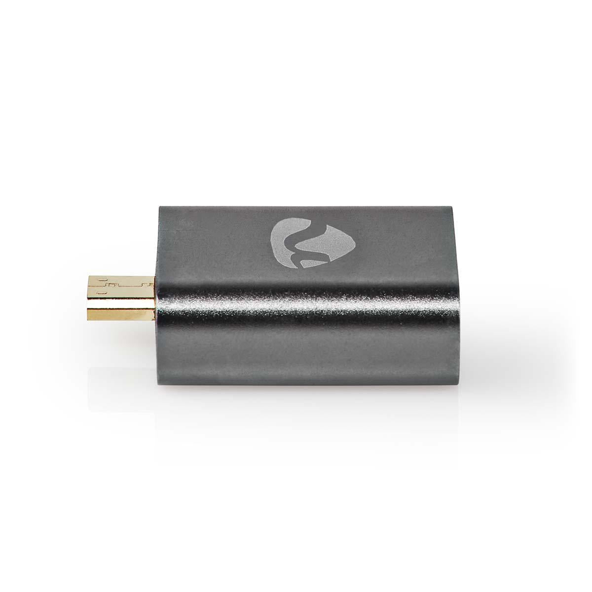 HDMI™ Adapter | HDMI™ Male / HDMI™ Micro connector | HDMI™ Female / HDMI™ Output | Gold Plated | Straight | Aluminum | Gray With Metal | 1 pc. | Carton with covered window
