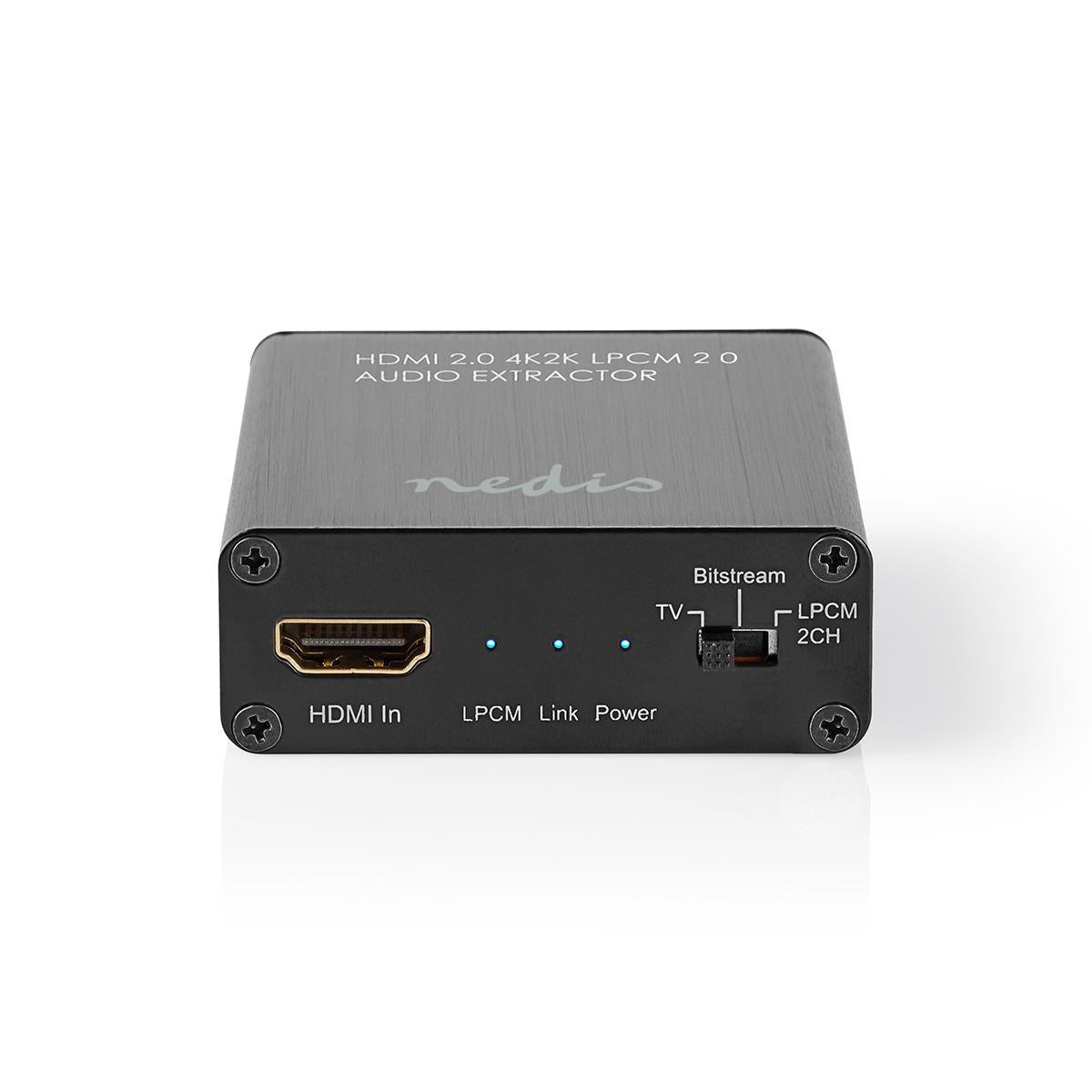 HDMI™ Extractor | HDMI™ input | HDMI™ output / TosLink Female / 1x 3.5 mm | Maximum resolution: 4K@60Hz | 18 Gbps | Metal | Anthracite | Gift box