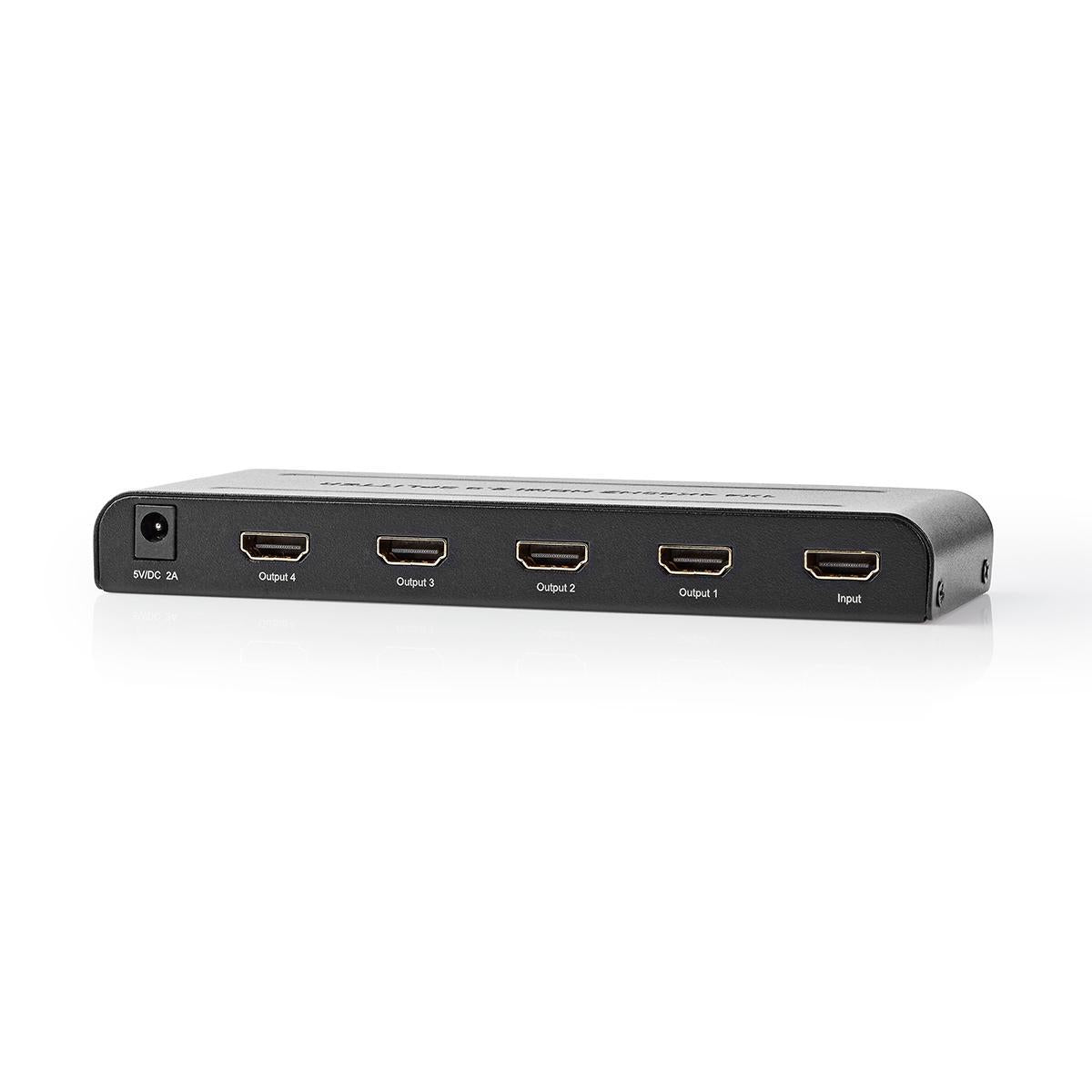HDMI™ Splitter | 4-Port port(s) | HDMI™ input | 4x HDMI™ Output | 4K@60Hz | 18 Gbps | Metal | Anthracite