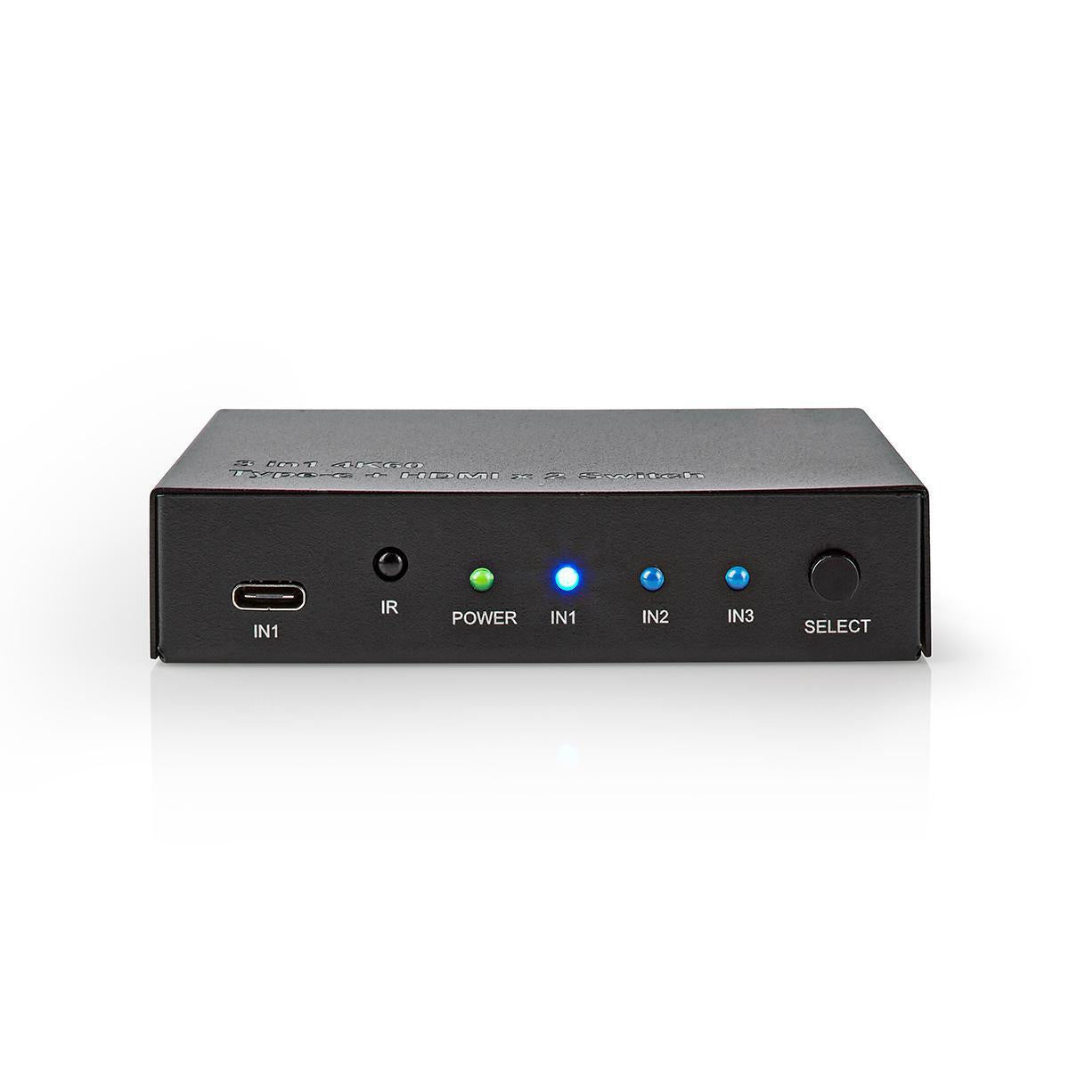 HDMI™ Switch | 3-Port port(s) | 1x USB-C™ / 2x HDMI™ Input | 1x HDMI™ output | 4K@60Hz | 18.0 Gbps | Metal | Anthracite